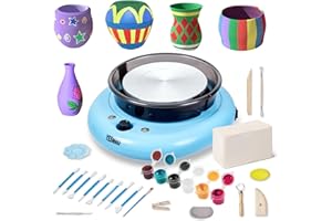 YESMRO Mini Pottery Wheel for Kids Beginners, 6in 60W Electric Ceramic Forming Machine, 0-200RPM Adjustable Speed, Small Pottery Ceramic Wheel for Pottery Studio/Home/DIY/School