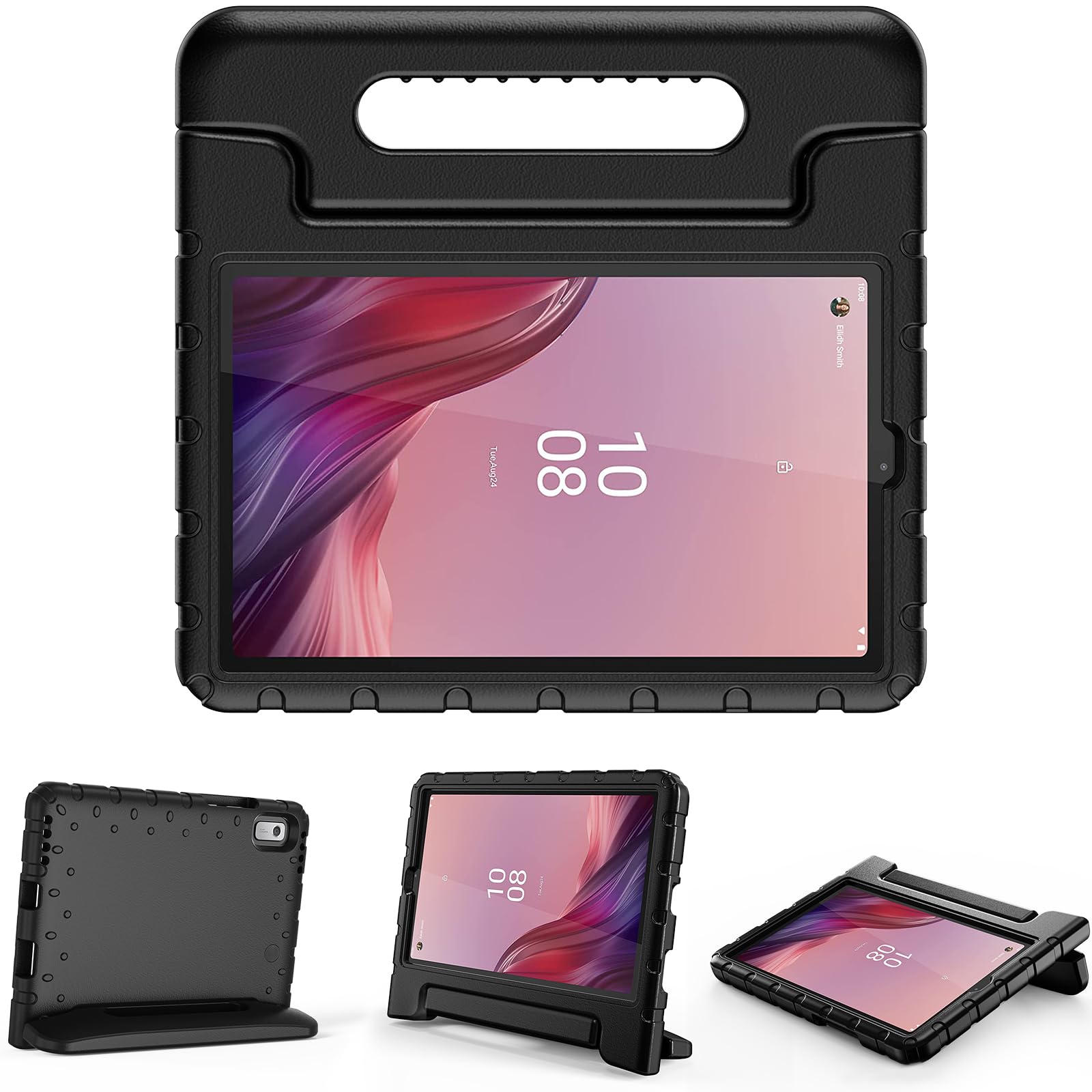 ProCase Kids Case for Lenovo Tab M9 9 Inch 2023, Shockproof Lightweight Kids Friendly Case with Convertible Handle Stand for Girls Boys Children Toddler Baby -Black