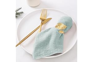 LINXTAR Cheesecloth Gauze Napkins 6 Pack 16x16 Inches Sage Bulk Handmade Vintage Cotton Cloth Napkins Events Decorative Rustic Soft Boho Dinner Napkins for Parties Wedding Everyday Use