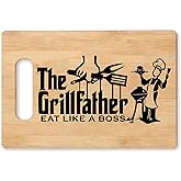 Orchroma Funny Dad Gifts,Dad Gifts for Father,Christmas Birthday Father's Day Cutting Board Gift for Father from Daughter Son,the Grillfather Eat Like A Boss Cutting Board