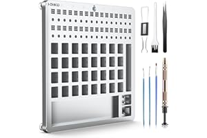 HONKID Keyboard Lube Kit 7PCS, Keycap Puller Key Puller Switch Lube Station for Cherry Kailh Gateron and Mechanical Keyboard Switches with Tweezers Lubrication Pens and Stem Holder Tool Puller