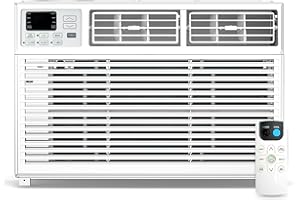 ZAFRO 8000BTU Window Air Conditioners Cool up to 350 Sq. Ft,2 Cooling & Fan Speeds,Ultra-Quiet, Remote Control,White for Room,Office