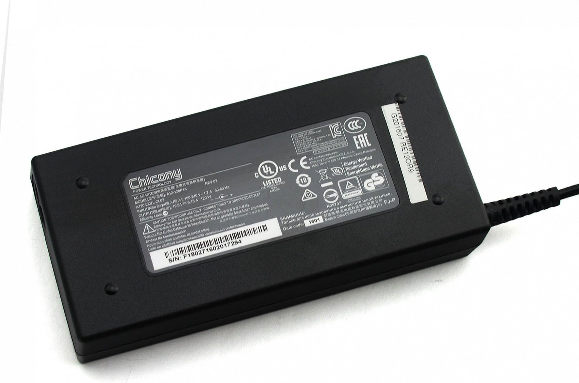 Clevo AC-adapter 120 Watt slim original W370SS