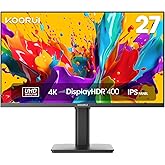 KOORUI 27 inch 4K Computer Monitor, UHD (3840 x 2160) IPS, HDR400, DCI-P3 95%, 1.07 Billion Colors, USB-C, HDMI, DisplayPort,