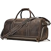 Full Grain Leather Duffel Bags for Men and Women Travel Overnight Weekend Leather Bags Sports Gym Duffel