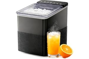 ICEVIVAL Self-Cleaning Ice Maker Countertop, 9 Cubes in Just 6 Minutes, 25lbs Daily Output, Includes Ice Scoop and Basket, Two Bullet Ice Sizes for Home, Kitchen, Office, Bar, and Parties