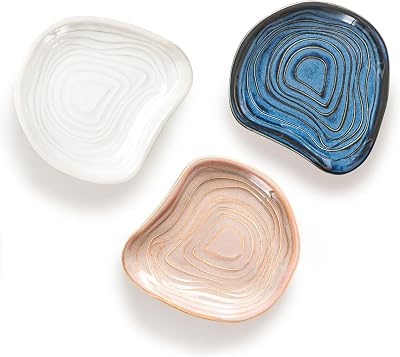 Pretty Jolly Ceramic Spoon Rest Set of 3 Dune Shape Dishwasher Safe