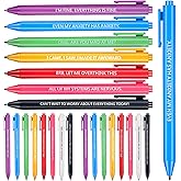 Fuyoooo 48 Pcs Funny Anxiety Ballpoint Coworker Gifts Bulk Snarky Ballpoint Pens with Sarcastic Sayings Anti Stress Anxiety Gag Gifts for Adult Teacher Women Work Supplies