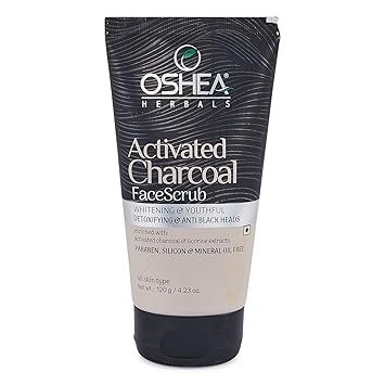 Oshea Activated Charcoal Face Scrub, 120 G (Black)