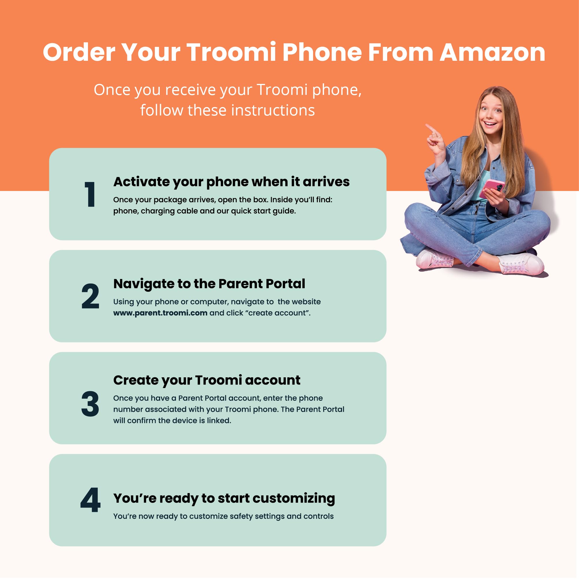 Troomi Phone for Kids and Teens – Galaxy A16 – Parental Controls, GPS Tracking, Text Monitoring & Content Filtering, 10,000+ Apps – Monthly Service and Activation Required