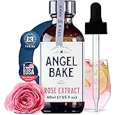 Pure Bulgarian Rose Extract for Baking & Mixology - 100 Servings Culinary Grade Rose Essence and Flavoring - Kosher, Keto Friendly, Vegan, Gluten-Free for Desserts, Beverages & Recipes (2 Oz Extract with Latex-Free Dropper)