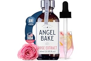 SAENA BAKING CO Pure Bulgarian Rose Extract for Baking & Mixology - 100 Servings Culinary Grade Rose Essence and Flavoring - Kosher, Keto Friendly, Vegan, Gluten-Free for Desserts, Beverages & Recipes (2 Oz Extract with Latex-Free Dropper)