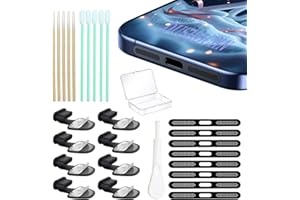 DUSHOCHN [8-Pack] USB C Dust Plug, Charging Port Cover with Anti-Lost Strap, with Speaker Dust Cover Compatible with iPhone 17 pro max Type C (USB C Cover 17 Max (Black))