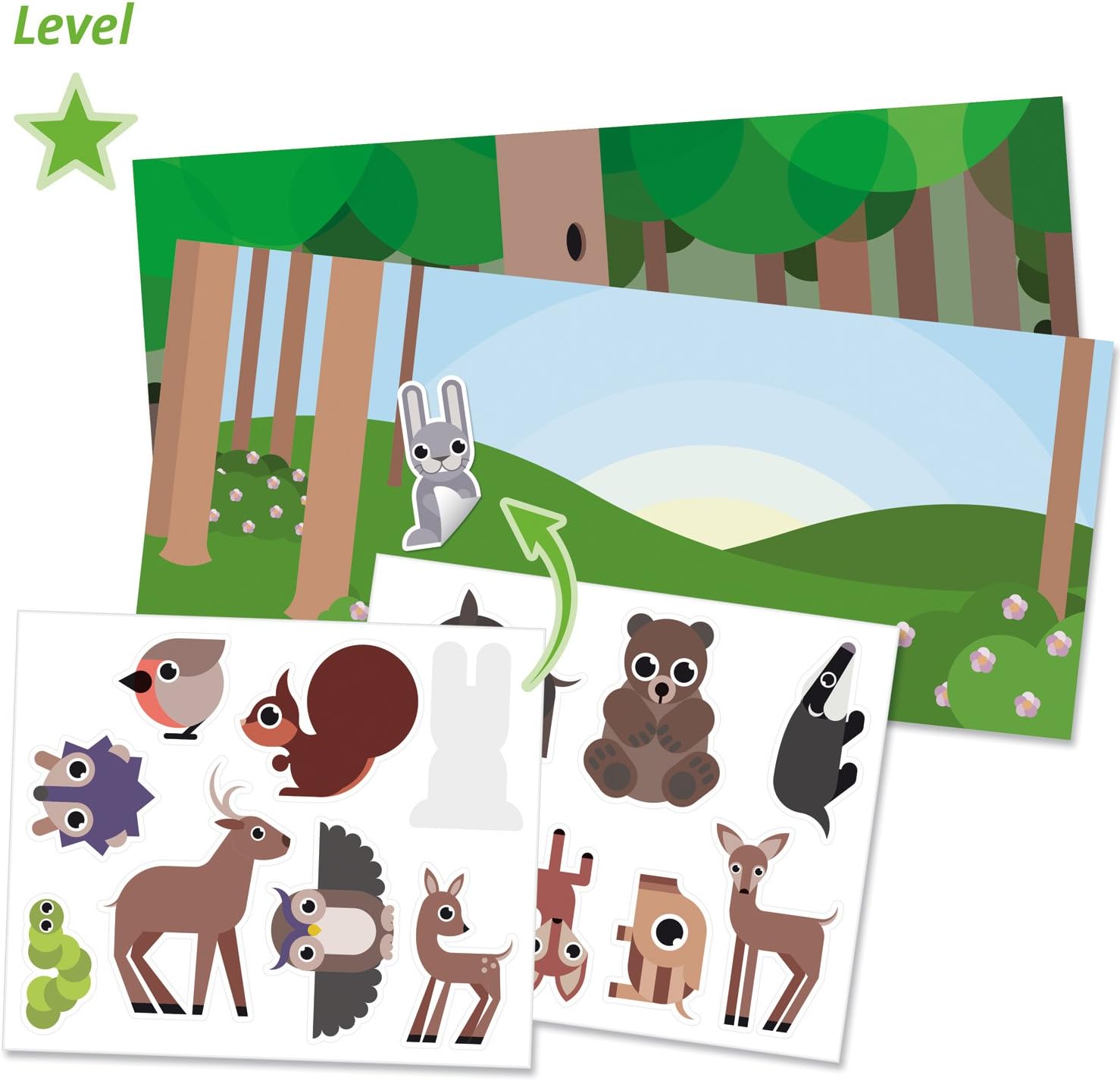 Lena 42631, My First craft set to paste forest animals, complete Set including 2 forest pictures and 24 animals to paste - Image 3