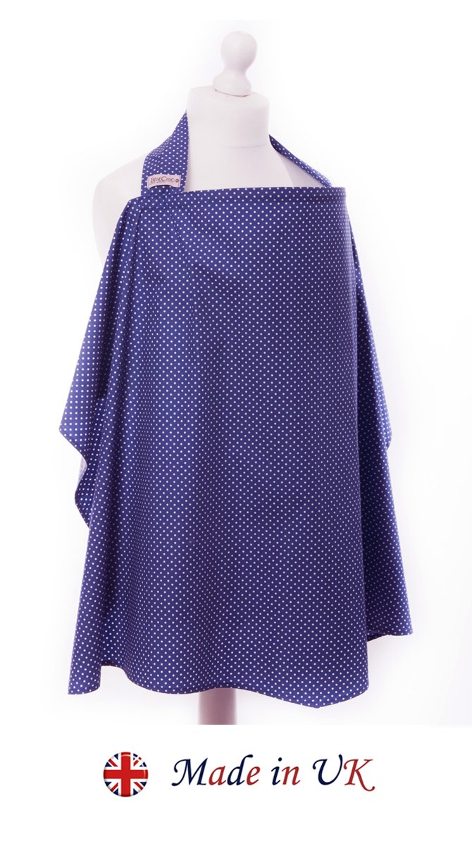 Bebechic Uk White Dot Deep Cornflower Breastfeeding Covers Boned Nursing Tops Top Quality Oeko Tex Certified 100 Cotton With Storage Bag