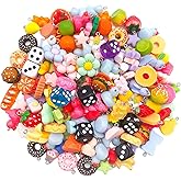XZQYDS Pack of 20 Assorted Colorful Resin Charm Animal Fruit Food Pendants for Jewelry Crafting Necklace Bracelet Accessories