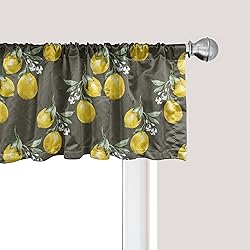 Ambesonne Floral Window Valance, Lemon Branches