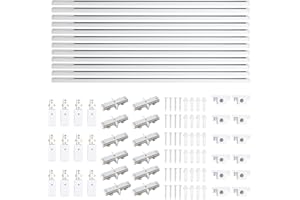 LRAEMXG 39FT H Track Lighting Rails White, H Type Track Lighting Rails Kit with End Caps and Live End Feed Connector, Compatible with 3-Wire Single Circuit H Style System