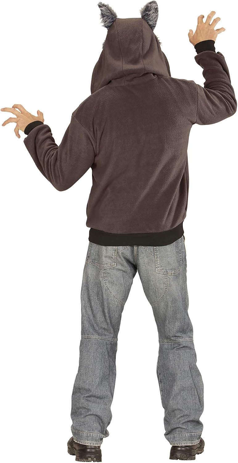 Widmann 07017 Adult Costume Wolf ? Hooded Pullover ? Grey, L-XL - Image 5