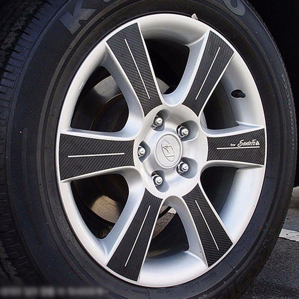 Carbon Tuning Wheel Hub Mask decal Sticker Set for HYUNDAI Santa Fe 2006~2009 18"