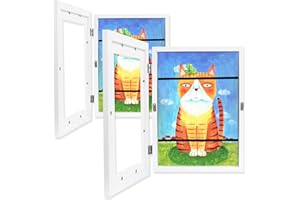 MammyGol 2-Pack Kids Art Frames in White, Picture Frame Displays 8.5x11 without Mat, Front Opening Kids Artwork Frames Changeable, Storage Frame for Wall Tabletop, Holds 50-150 Pcs