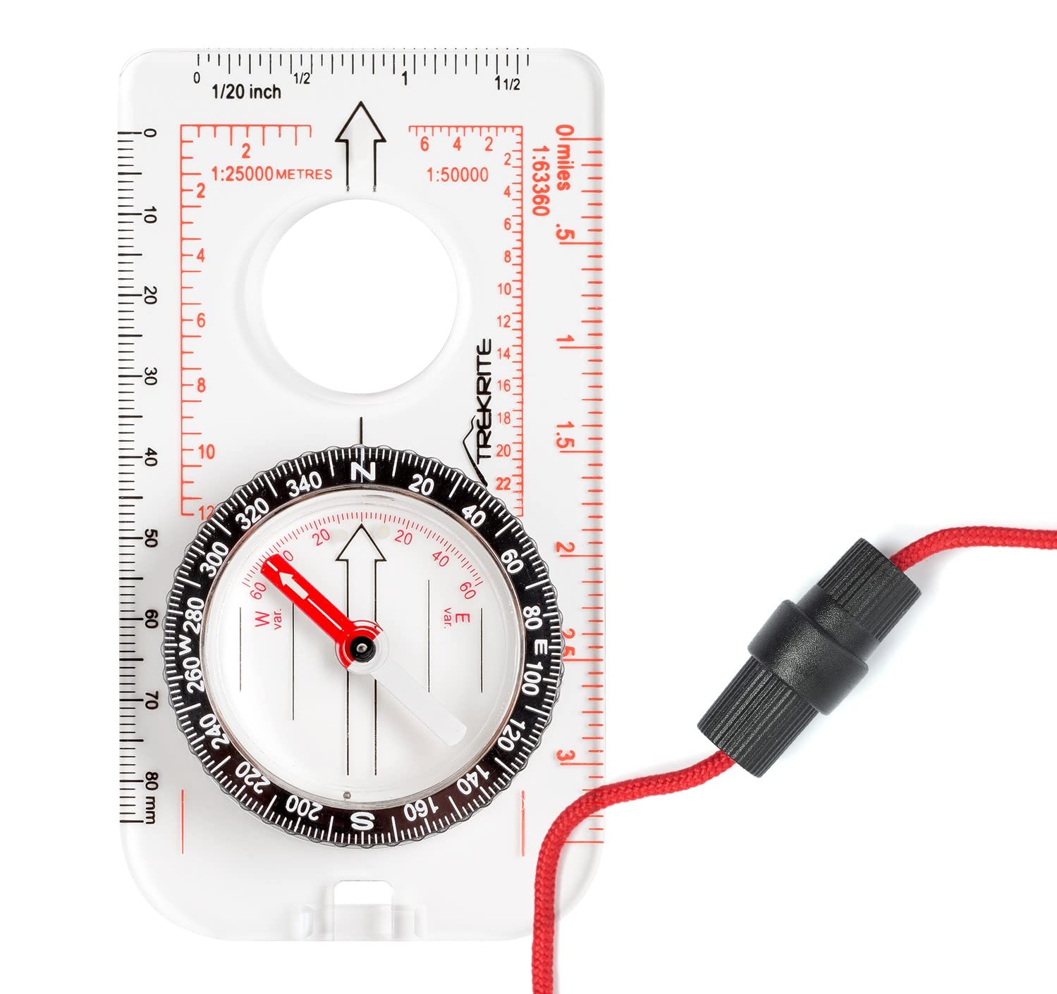 Trekrite Explorer Compass for Map Reading and Navigation - UK Based - 12 Months Guarantee - Safety Lanyard