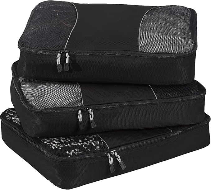 eBags Large Packing Cubes 3pc Set (Black) Packing
