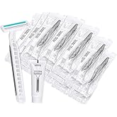 Disposable Razors in Bulk Pack of 30,Gray Bulk Razors Disposable Individually Wrapped Twin Blade Disposable Shaving Razors with Shaving Cream and Clear Cap Set for Homeless,Hotel,Charity,Travel