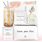 Sister Birthday Gifts, Sisters Gifts from Sister, Best Funny Cool Birthday Gift for Big Sisters, Sister in Law, Sister Adult w 18oz Glass