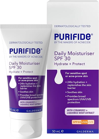 Acnecide Purifide Daily Face Moisturiser SPF 30 for Acne Prone Skin Blemish