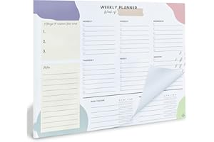 NOOK THEORY Weekly Planner Pad Tear Off - 52 Undated Weekly Planner, Weekly To Do List Notepad, Full Year Productivity Planner, Weekly Desk Planner Notepad, Daily Work Planner, Habit Tracker, Work Organization