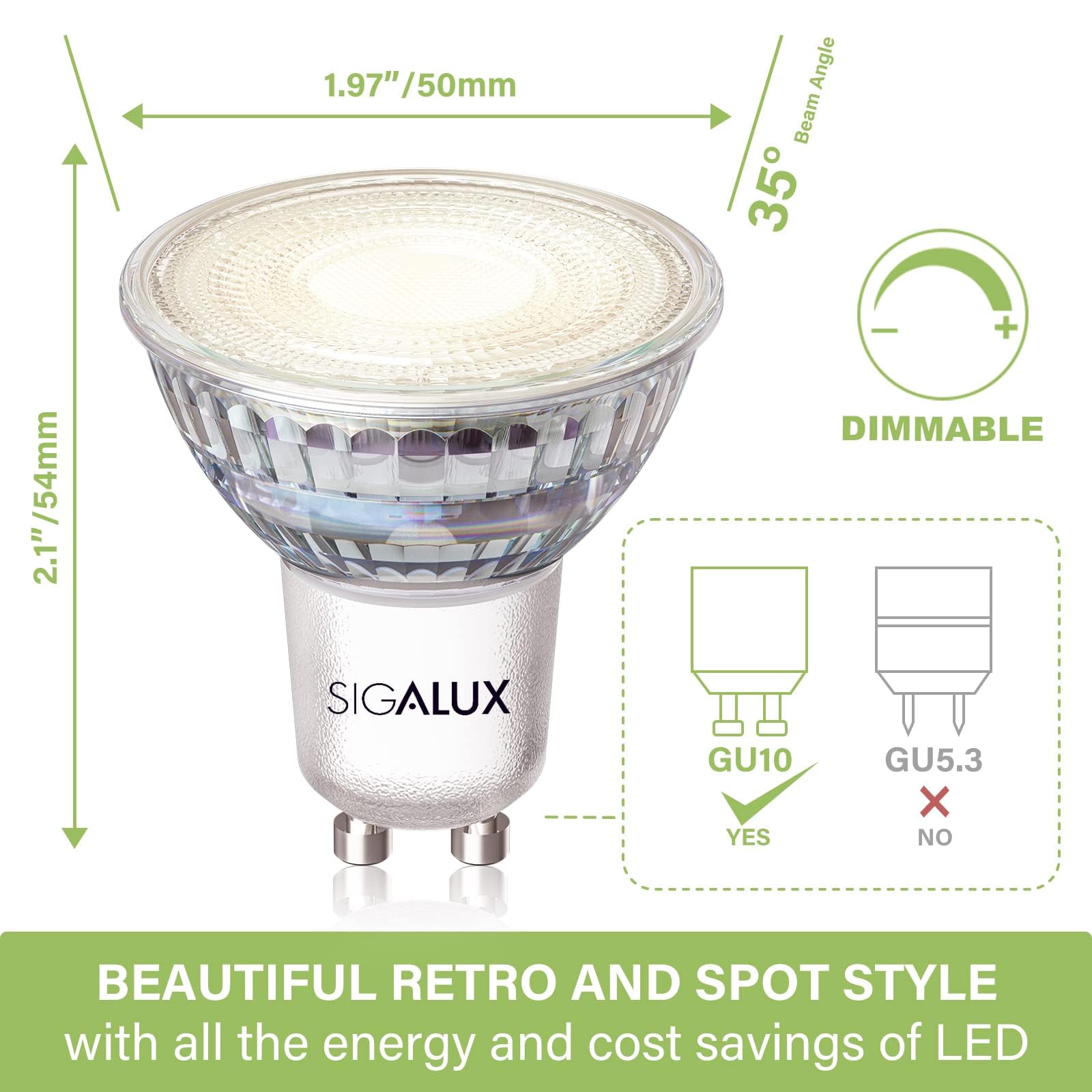 Mua Sigalux GU10 LED Dimmable Bulb, 3000K Warm White Track Light Bulb
