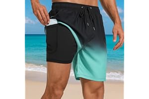 Quick-Dry Swim Trunks with Compression Liner, Bathing Suit, Beach Shorts for Summer Swimming & Casual Wear (M,L,XL,XXL)