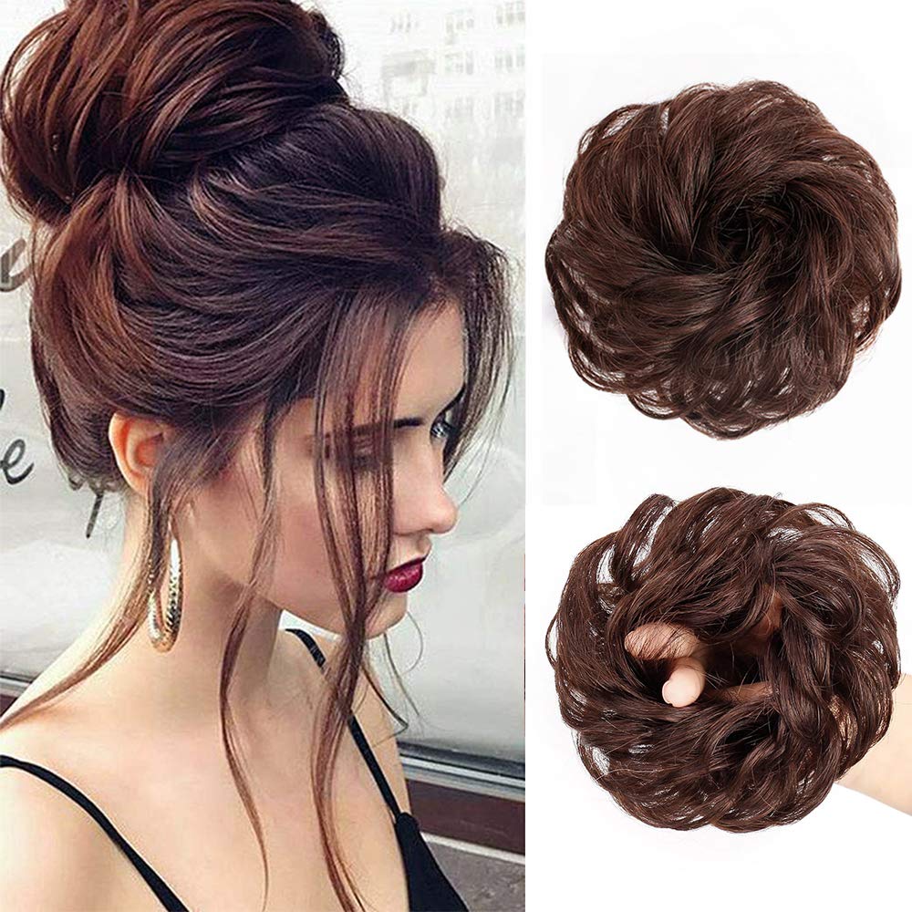 Amazon Com Stamped Glorious 100 Real Human Hair Bun Curly Messy