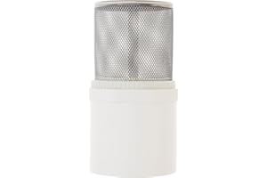 PNXKTXO 1/2" Stainless Steel Filter Cover with PVC Connector to 1/2" PVC Pipe Filter Head Suction Strainers for Debris Removal Irrigation Pump (1/2 Inch)