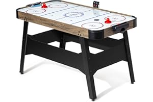GoSports 54 Inch Air Hockey Arcade Table for Kids & Adults - Oak or Black - Includes 2 Pushers, 3 Pucks, AC Motor, and LED Scoreboard
