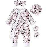 Aalizzwell Baby Girls Romper Outfit Fall Winter Clothes with Accessories