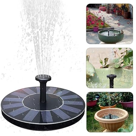 UBEGOOD Solar Springbrunnen, Solar Teichpumpe mit 1.4W Monokristalline Solar Panel Freie stehende Brunnen für Gartenteich,Vog