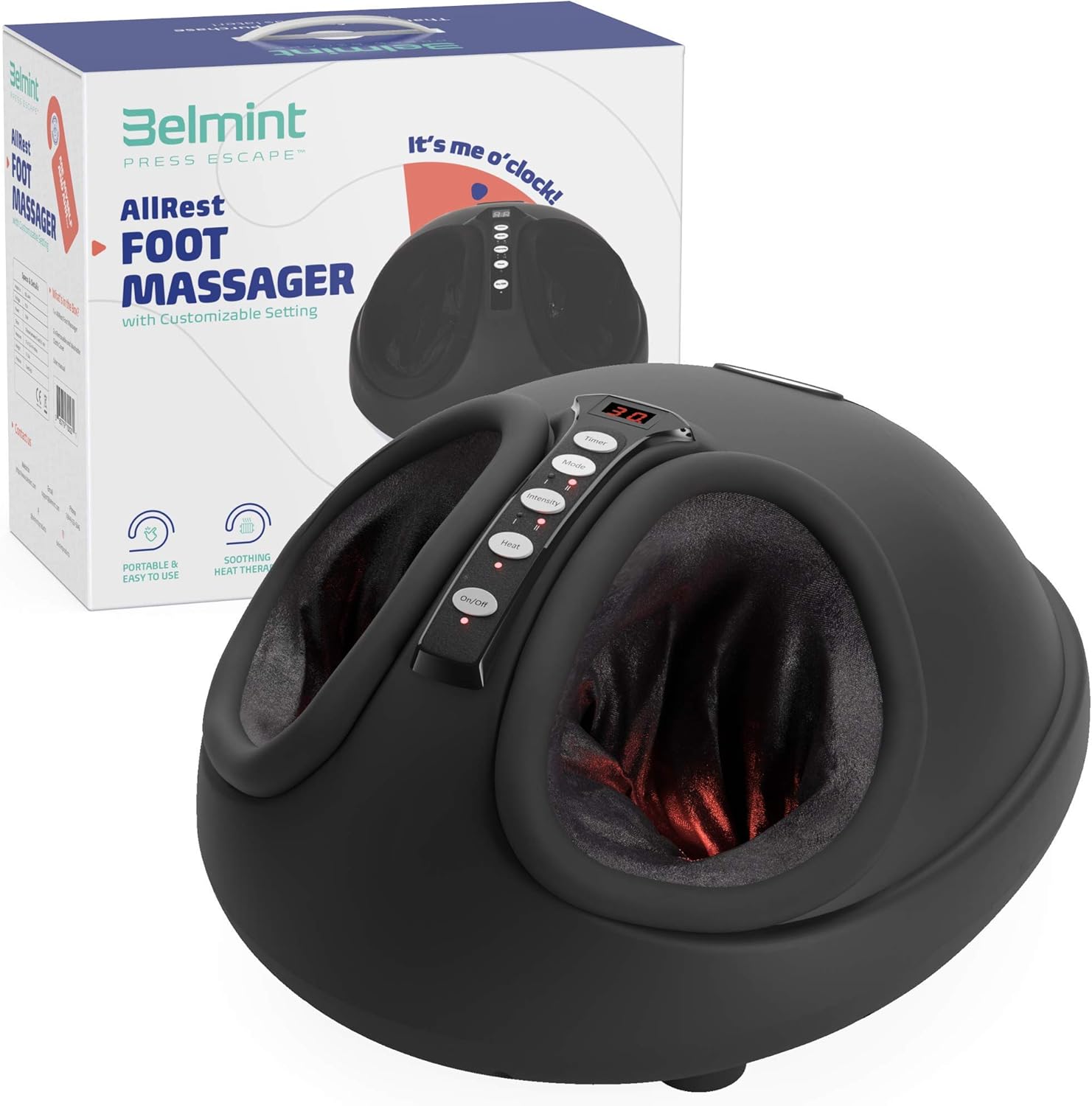 Shiatsu Electric Foot Massager Machine - Deep Tissue and Heel Pain Relief Massager with Non-Slip Rubber Feet - Foot Massage with Air Compression for Plantar Fasciitis and Neuropathy: Health & Personal Care