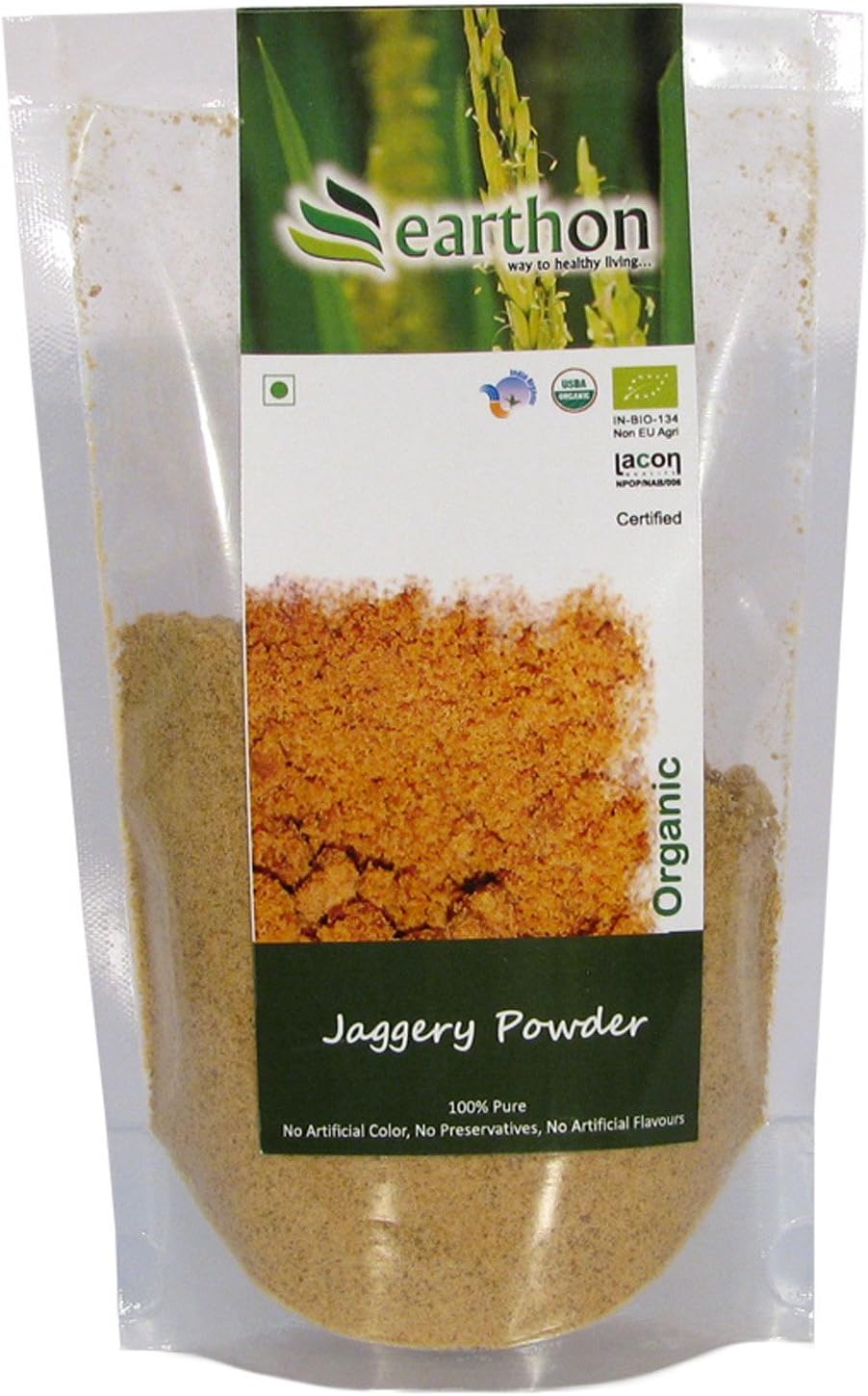 Earthon Organic Jaggery Powder 8.8 ounce - USDA Certified