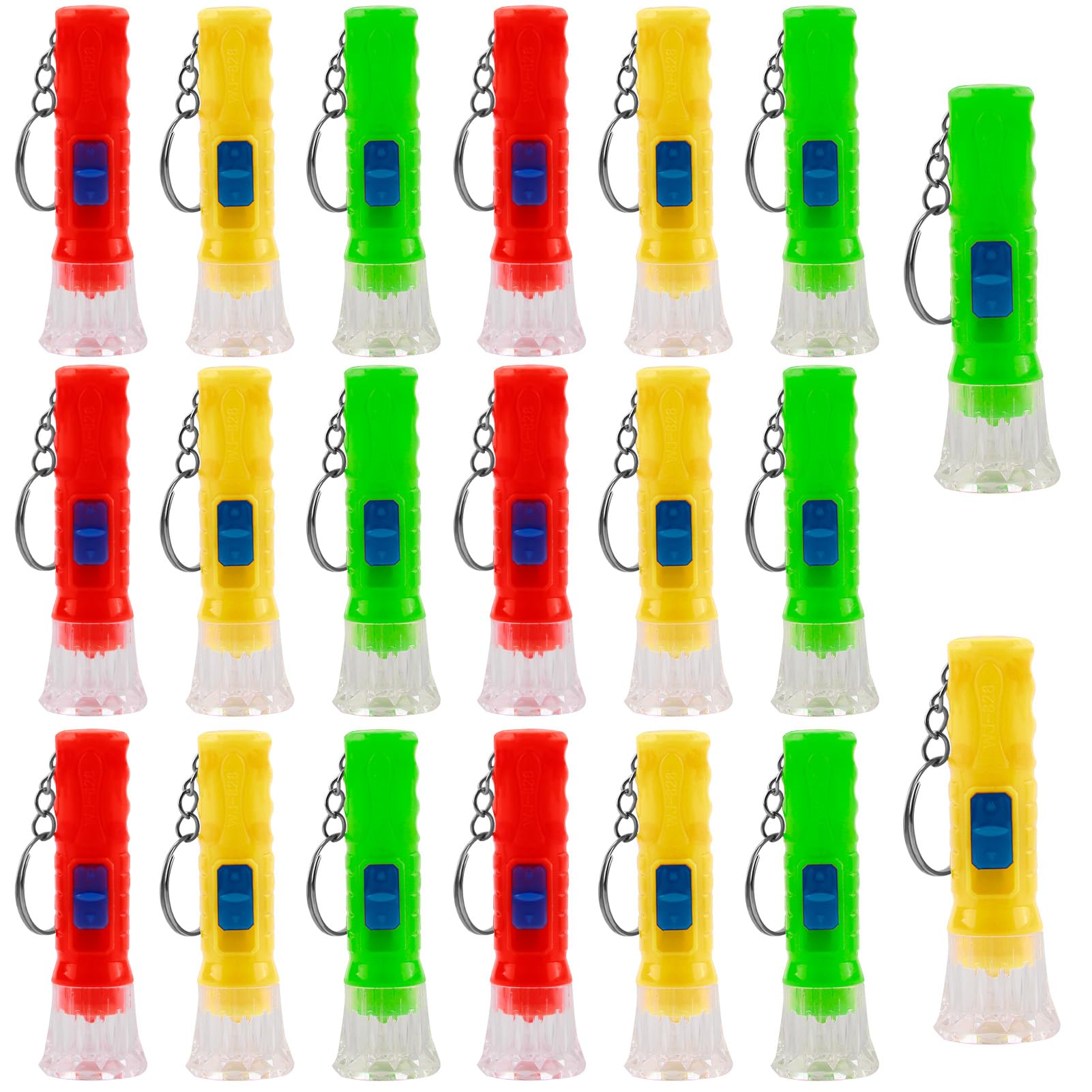 QTMMC 20 Pcs Mini Torches Keyring Torch Led Small Flashlight Pocket Keychain Colourful Bright Torches for Boys Girls Party Bags Reading Camping Hiking Outdoors Prizestiny Gift, Random Colors