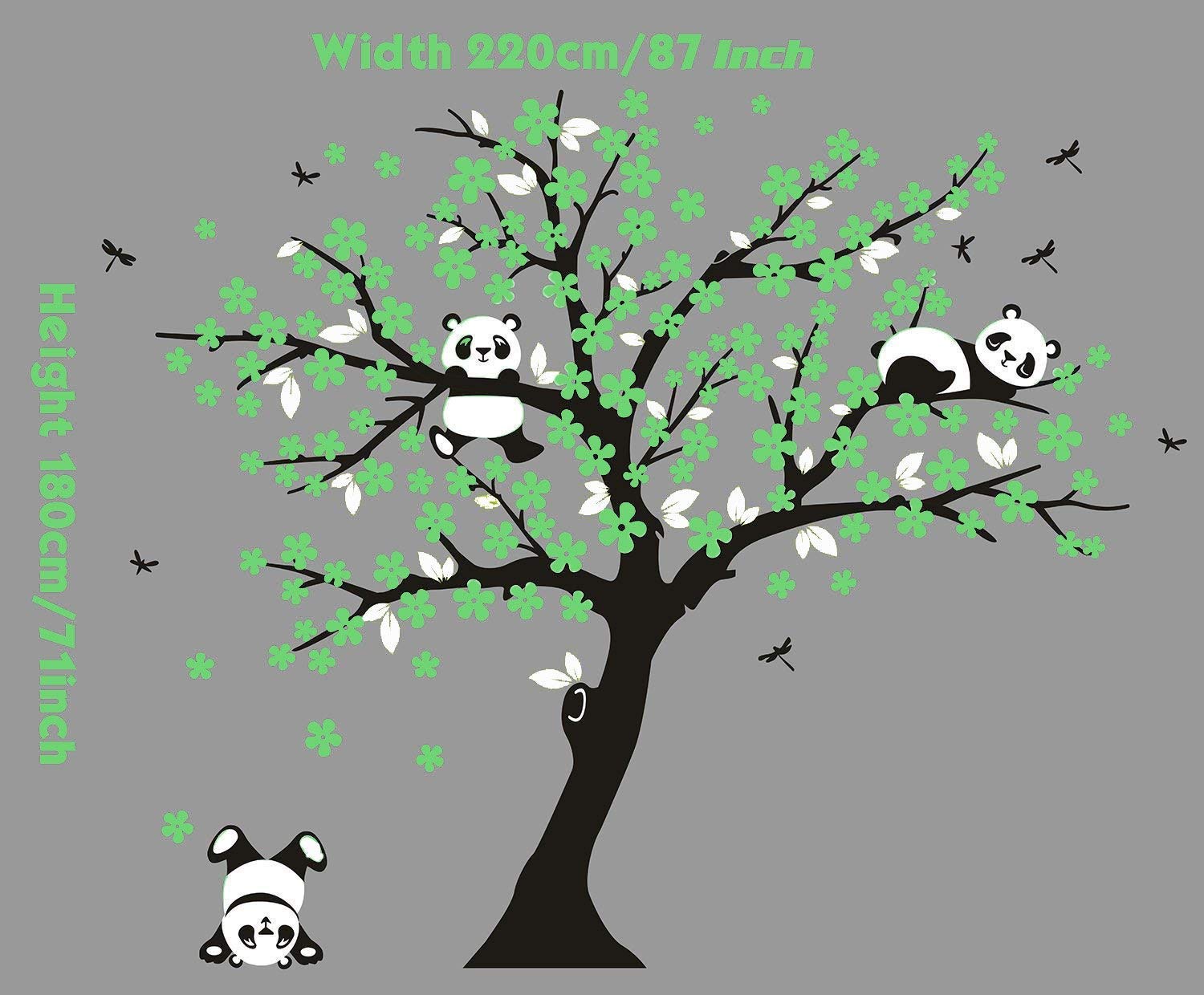 B07fl2j8y9 桜の上で遊ぶウォールステッカー 子供部屋装飾 Mlf Bl G01 Mafent 3匹の小さなパンダのクマ グリーン 子供部屋 ウォールステッカー ツリーウォールデカール ウォールステッカー 21年ファッション福袋 Www Bakesbangpol Jatimprov Go Id
