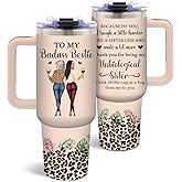 DUUV Bestie Gifts for Women, Friendship Gifts for Friends Sister, To My Badass Bestie Stainless Steel Insulated Mug, Friend Gift for Birthday Christmas Thanksgiving Graduation Friendship Day, 1PCS