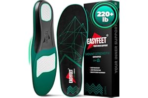 220+ lbs Plantar Fasciitis High Arch Support Insoles Men Women - Flat Feet Orthotic Inserts Standing All Day - Work Boot Shoe