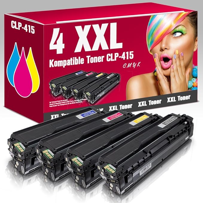 Multipack 4 Kompatible Toner für Samsung CLP415 CLP-415 CLX4195FW CLP415NW CLX4195FN CLP410 CLP415N CLX4195N CLX4100 Xpress C