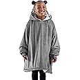 Bare Home Wearable Blanket B-Cozy Hoodie - Soft Plush Sherpa - Warm and Cozy - Oversized Wearable Blanket - Adult & Kid Sizes