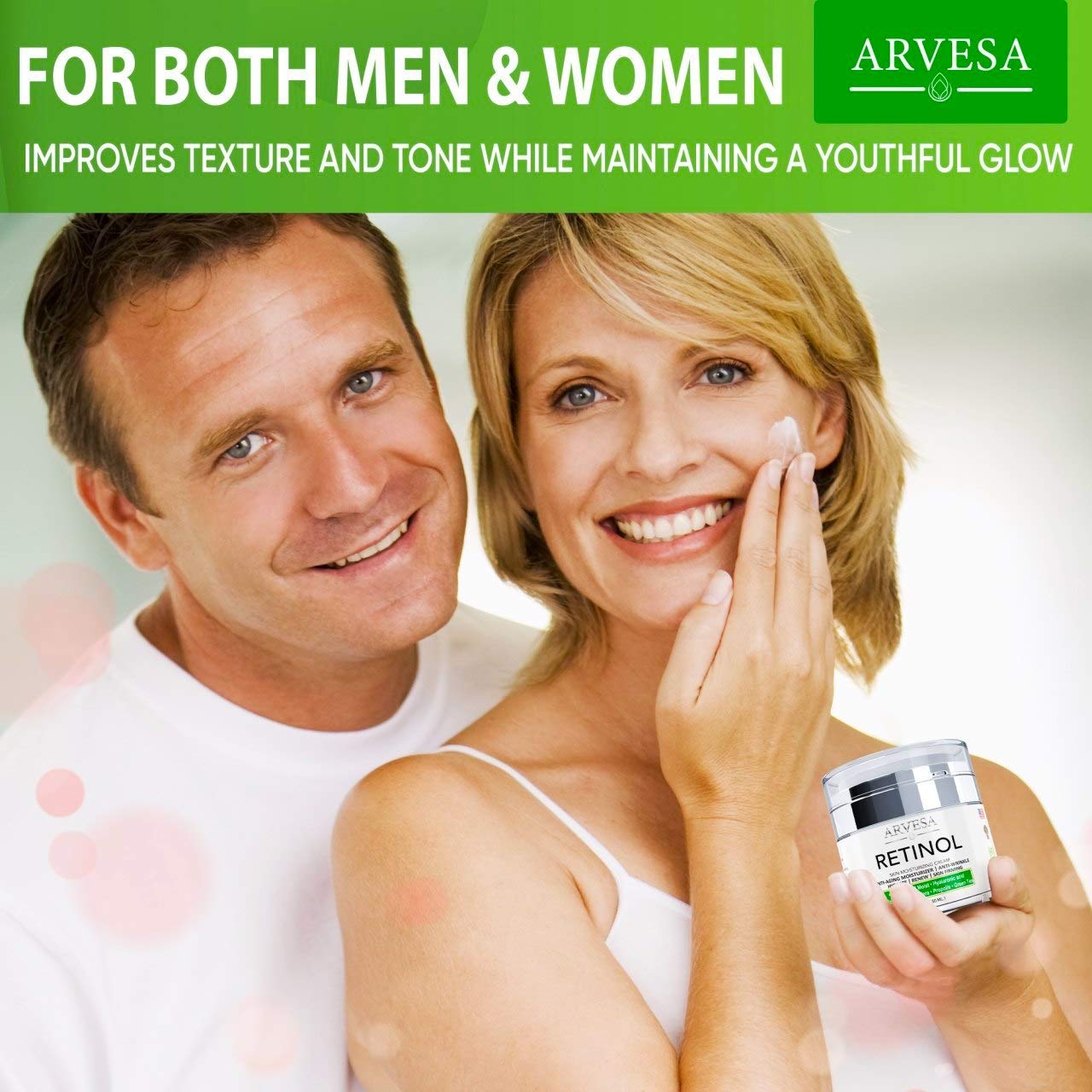 Anti Aging Retinol Moisturizer Cream for Face, Neck & Décolleté - Made in USA - Wrinkle Cream for Women and Men with Hyaluronic Acid and Active Retinol 2.5% - Best Day and Night - Results in 4 Weeks: Beauty