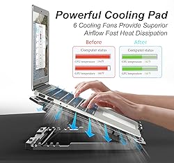 ICE COOREL Laptop Cooling Pad with 6 Cooling