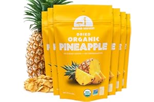 Mavuno Harvest Pineapple Dried Fruit Snacks | Organic Dried Pineapple Chunks| Gluten Free Healthy Snacks for Kids and Adults | No Sugar Added, Vegan, Non GMO, Direct Trade | 2 Ounce, Pack of 6