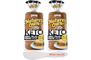 Nature's Own Keto Bread Soft White Bread, Net 1 Carb Sliced White Keto Bread, 16 oz Loaf 2 Pack And (1) BVOJ SALES Spatula